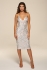 Honor Gold Luxe Gia Sequin Silver Midi Dress